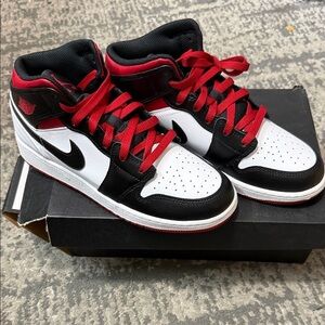 Nike Kids Black, White, and Red Sneakers